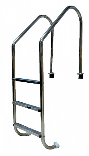 картинка Лестница L205, 5 ступ. с накладкой люкс, нерж. AISI-304 (широкий борт)