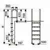 Лестница MRO, усиленная 4 ступ. с накладкой люкс, нерж. AISI-304 (узкий борт)